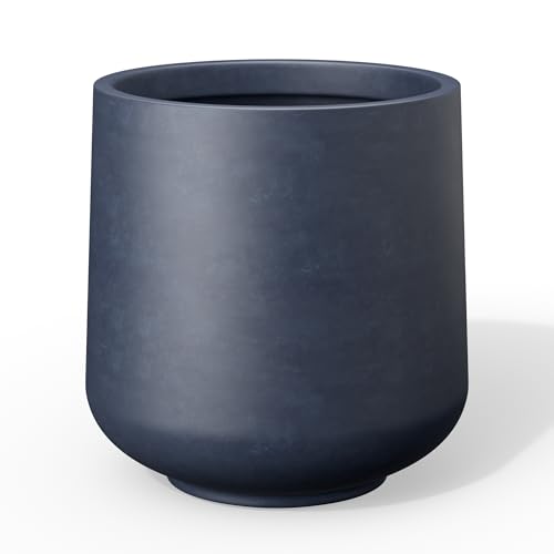 Accent Round Curved Charcoal Concrete Planter 13" Dia (Charcoal / 11.6" D)