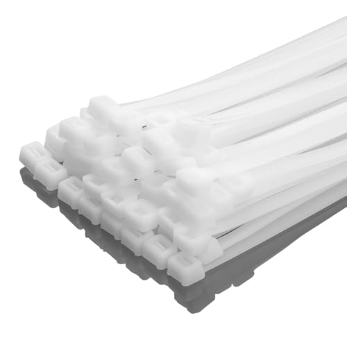 8 Inch White Zip Ties Heavy Duty 100 Pack (8 inch / White)