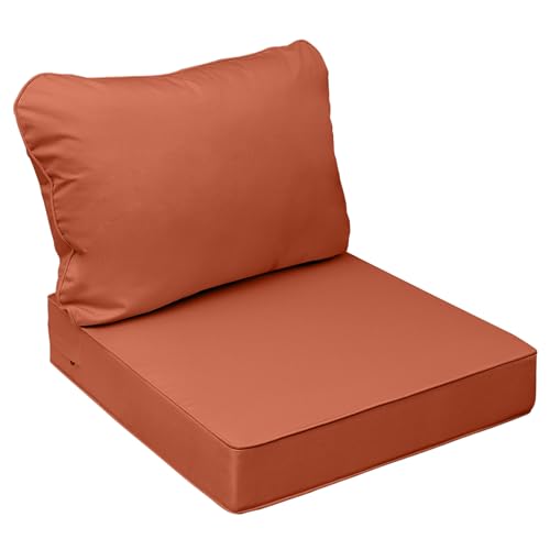 Outdoor Chair Cushions (Rust / 20"x18"x3" / 20"x17")
