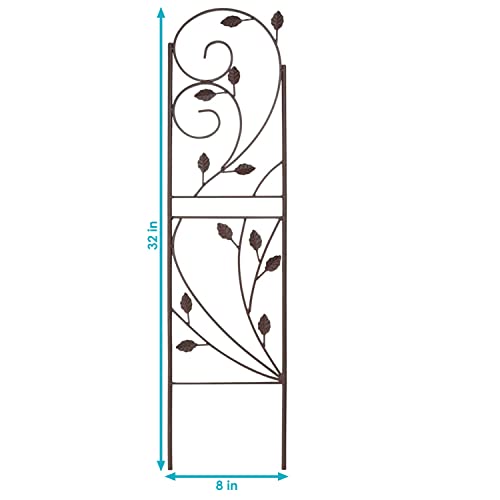 Sunnydaze 32 Inch Rustic Plant Design Outdoor Garden Trellis (Rustic)