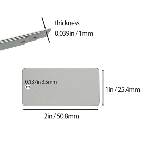 Anodized Aluminum Engraving Blanks 1x2 Inch 50 Pack