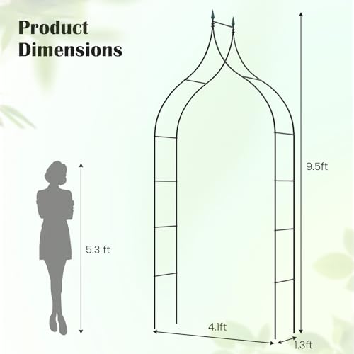 Metal Garden Arch Trellis (49"W x 113"H)