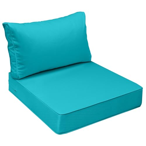 Outdoor Chair Cushions (Turquoise Blue / 25.5"x25.5"x5" / 25.5"x13.5")