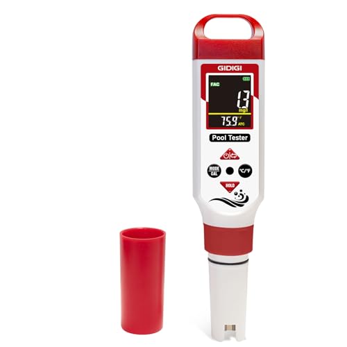 Digital Chlorine Tester Pool Salinity Meter (White Red)