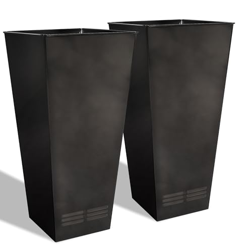 2 Pack 28" Tall Large Metal Planter