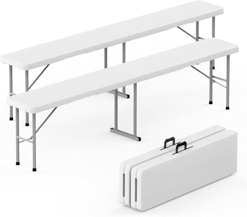 Plastic Folding Bench (8 feet / White)