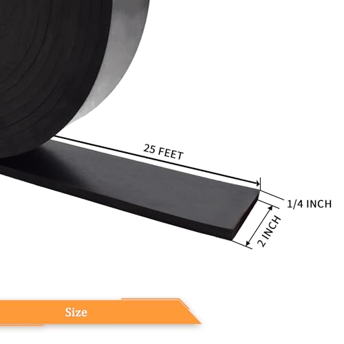 Neoprene Rubber Strips 1 (2" x 25' / .250" thick(No Adhesive）)