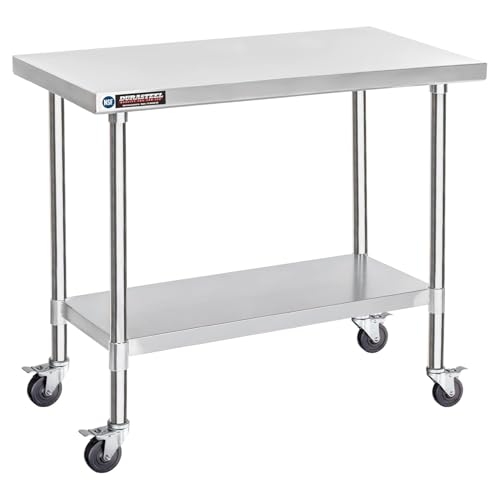 30x48 NSF Stainless Steel Cart Work Table (30" x 48" / Table Cart with Casters)