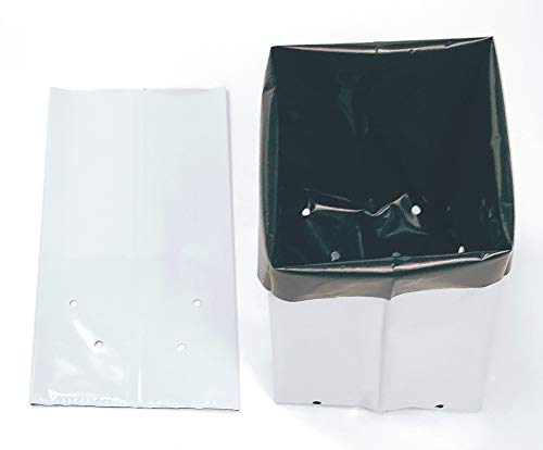 Grow Bag 7 Gallon Square Nursery Container Made of Black White Poly Films (7 Gallon-Pack of 25)