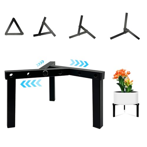 Three Legs Adjustable Metal Plant Stand for 5" (3 - Mini / Mini 3Legs Black 5-10")
