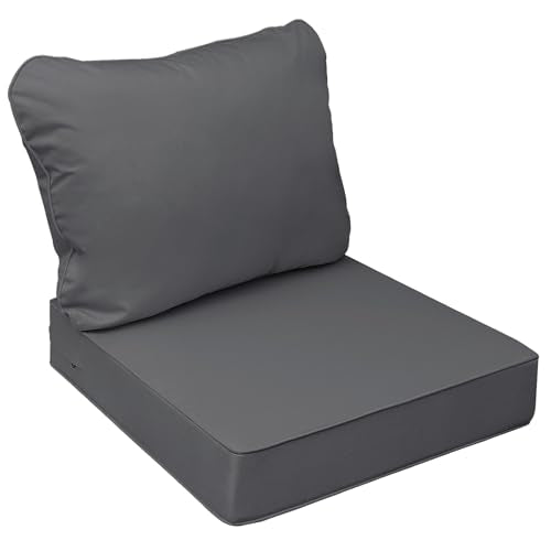 Outdoor Chair Cushions (Dark Gray / 22"x24"x5" / 22"x19")