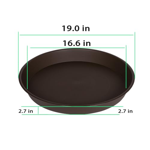 4 Pack of 18 19 inch Plant Saucer Drip Tray (19" (4 pack) / Dark Brown)