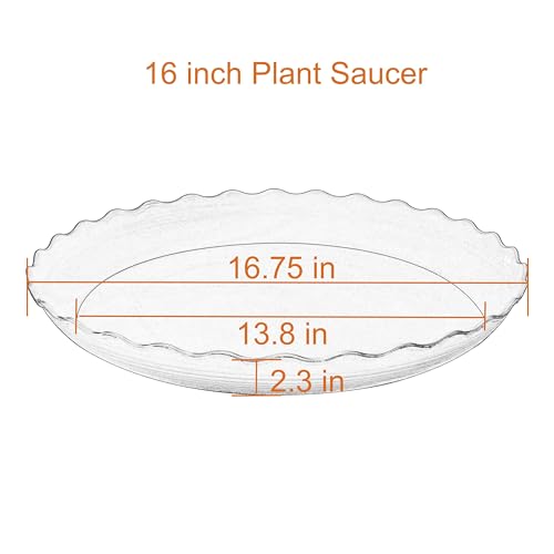 2 Pack of 16 inch Plant Saucer Plant Tray (16" (2 pack) / Brown)