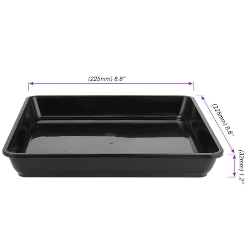 15 PCS 9 x 9 Inch Square Plant Saucer (8.8 Inch 15 Pcs / Black)
