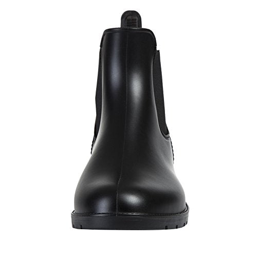 Women's Ankle Rain Boots Waterproof Chelsea Boots Black