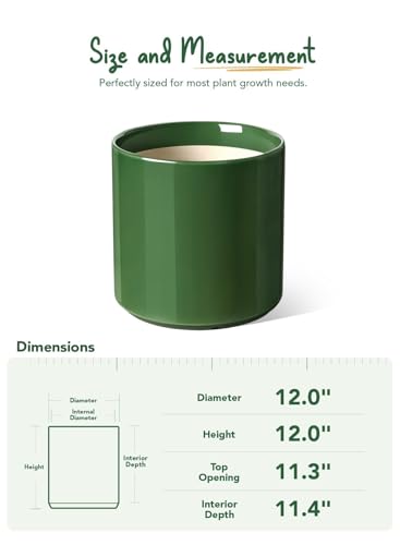 12 Inch Pot for Plants (12 Inch / Bamboo Green)