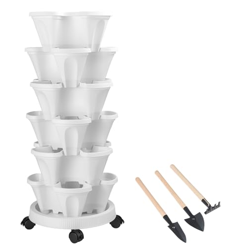 Vertical Planter Tower (White / 6 Tier)