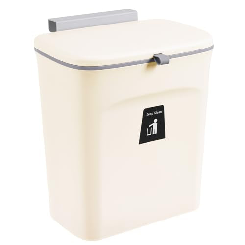 2.4 Gallon Kitchen Compost Bin for Counter Top or Under Sink (Beige)