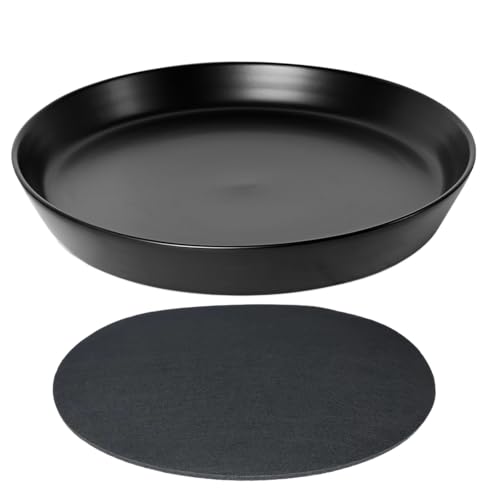 Ceramic Plant Saucer Tray 12 14 15 Inch Black