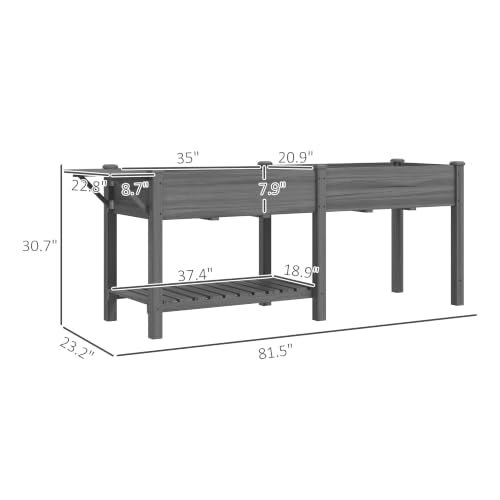 Raised Garden Bed (Gray / 81.5 x 23 x 31 in)