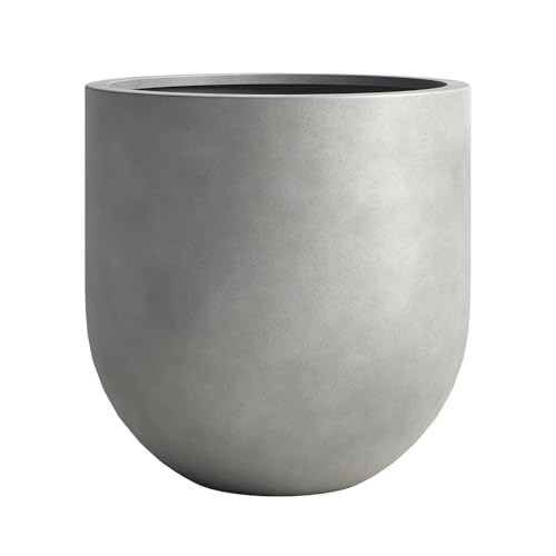 Signature Mount Antero 19.7''D x 19.7''H Modern Indoor Outdoor Fiberstone Bullet Shaped Planter (Large / Gray)