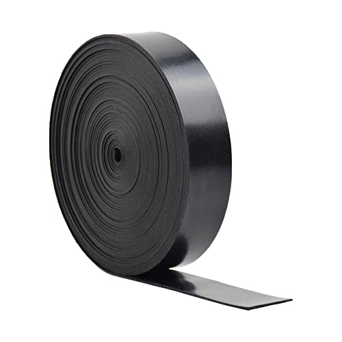 Solid Rubber Strips Neoprene Rubber Weather Stripping for Door Seals Under Bottom (1" X 25' / .062" thick(No Adhesive）)