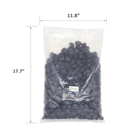 Black Polished Rocks for Plants (288 Ounce)