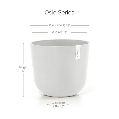 Oslo Round Flower Planter (Pure White / 14")