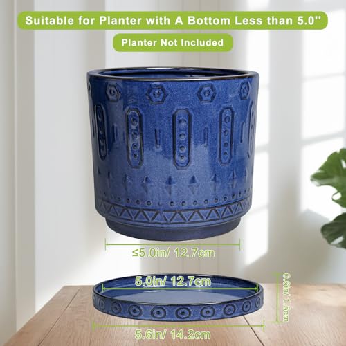 Ceramic Plant Saucer (5.6 Inch / Blue)