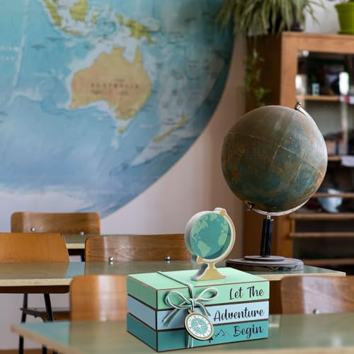 4 Pcs Travel Themed Party Decorations Adventure Await Table Toppers (Earth Travel)