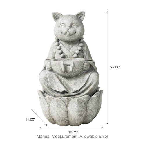 Water Fountain Outdoor (Concrete Cat / 22"H)