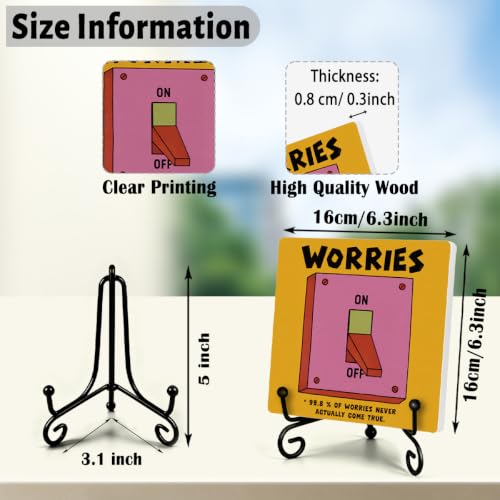 Funny Health Quote for Home Office Book Shelf Table Decor 6.3x6.3 Inch (Multicolor 1716 / Wooden sign with iron frame（6.3 x 6.3 inches）)