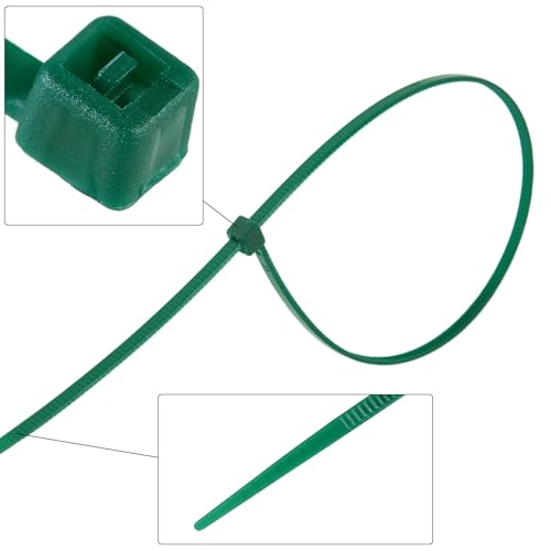 8 inch 3mm Dark Green Nylon Garden Cable Zip Ties Self Locking Cable Ties Twist Ties (8 Inch)