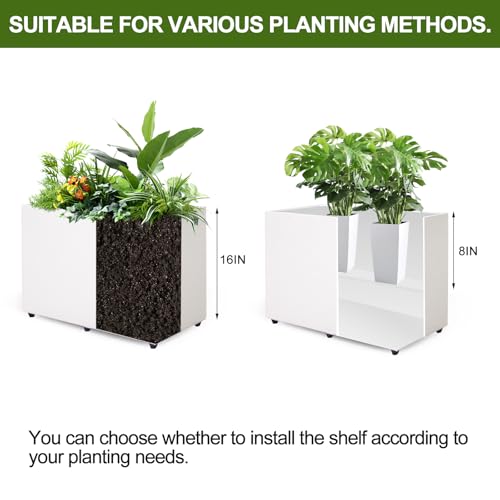 Planter Box Rectangular Block (Mid-Assemble / White)