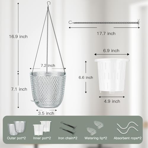 Hanging Planters for Indoor Plants (Clear / 7.2in)