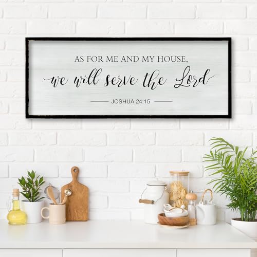 As for Me and My House We Will Serve the Lord Wall Decor 40"×15" Black (40"L x 15"W / As for Me and My House (Black))