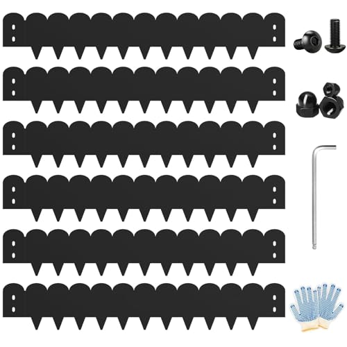 Steel Landscape Edging 20FT Kit (Black-Wavy Top / Pack of 6 ( 40 x 8 Inch ))