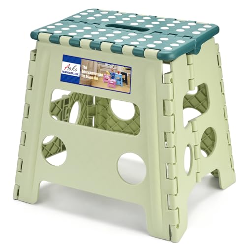 13 Inch Folding Step Stool (Bicolor Green / 13 Inch)