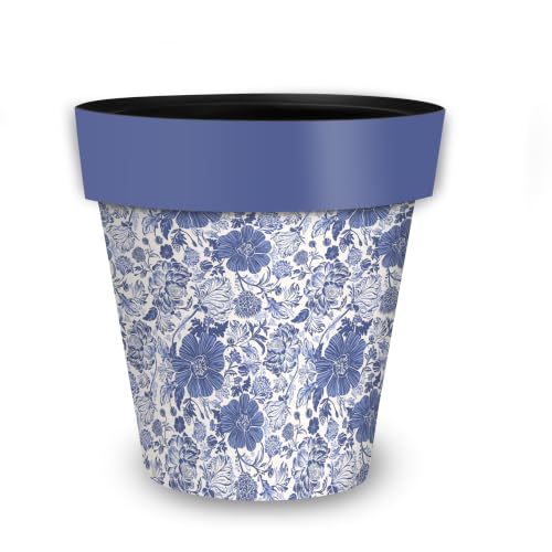 Everyday Planter 11.75 x 11 x 11 Blue and White Floral (B W Floral / Medium)