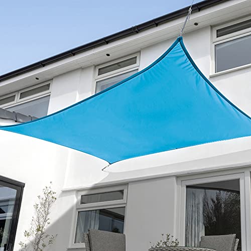 14'X22' Sun Shade Sail Turquoise Mix Curved Rectangle Customizable (Turquoise Mix / 14'X22' custom)