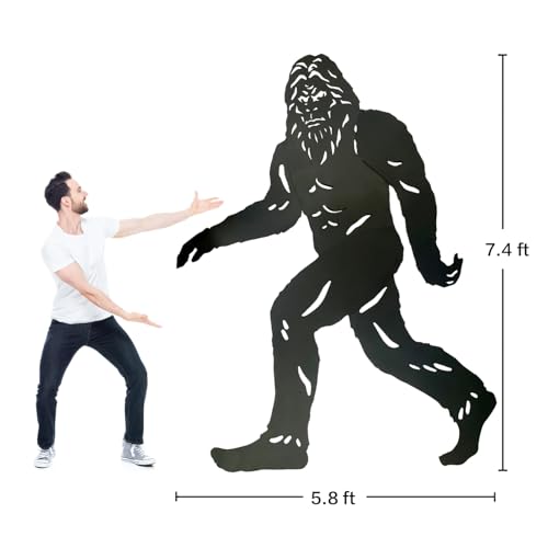 7.4ft Bigfoot Metal Outdoor Decor Big Foot Sasquatch Gifts for Men Dad Women Bigfoot Silhouette Statues for Outside (7.4ft Bigfoot)