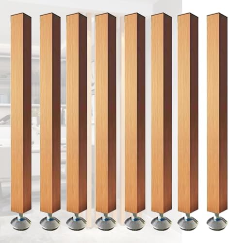 Wood Slat Room Dividers, Floor to Ceiling Partition Screen for Modern Office, Stairway, Lofts, Porch, and Living Room Decoration