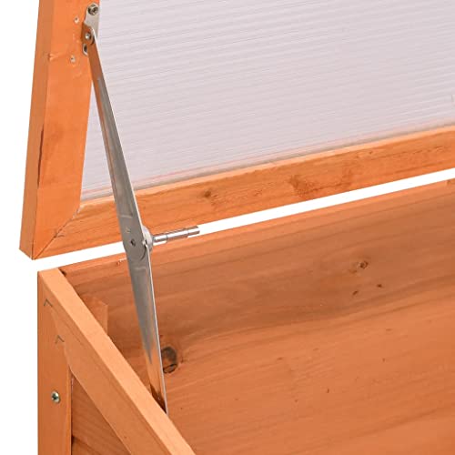 Wooden Garden Portable Greenhouse Sturdy Cold Frame Raised Plants Bed Protection with 8 PC Boards and Openable Top Door Raised Flower Planter Box 70.9"x22.4"x24.4" (70.9"x22.4"x24.4")