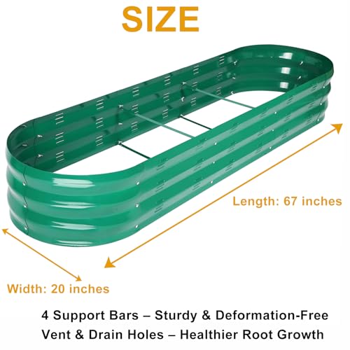 Raised Garden Bed Kit for Vegetables Flower Galvanized Metal Planter Boxs Designed for Easy DIY and Cleaning Not Twist Or Rot