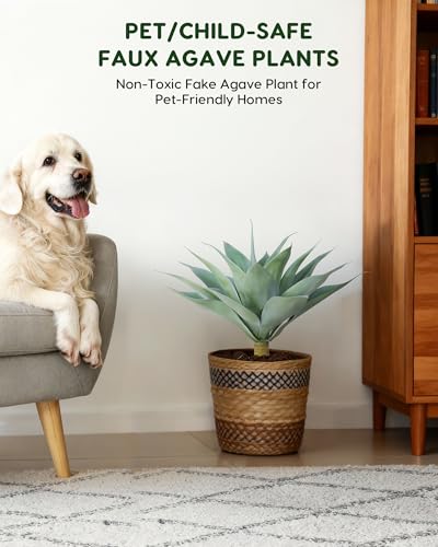 Artificial Outdoor Blue Agave Plant (Blue*2 / 18 Inches)