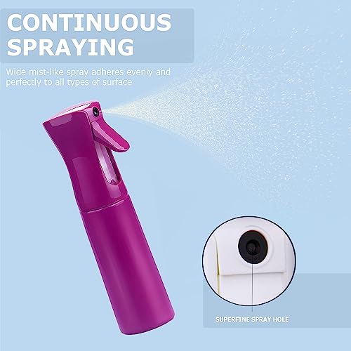 Continuous Mist Purple Spray Bottle 300ml Fine Mist for Hair (Light Purple - 10oz)