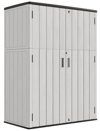 Outdoor Vertical Storage Shed (Gray)