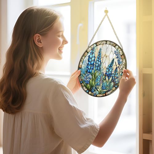 Stained Glass Window Hanging (Bluebonnet)