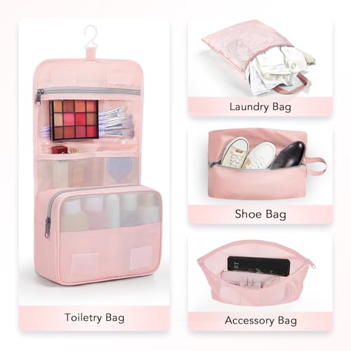 8 Set Compression Packing Cubes for Travel Essentials (Pink)