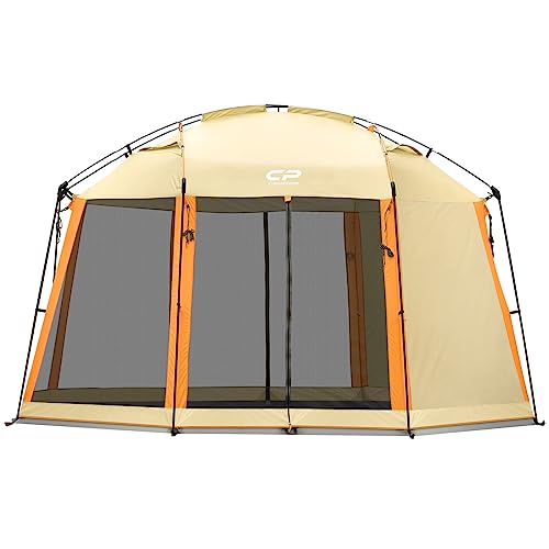 Screen House Tent 13 x 13 Ft Screened Mesh Net Wall Canopy (Beige-2 / 13'x13')